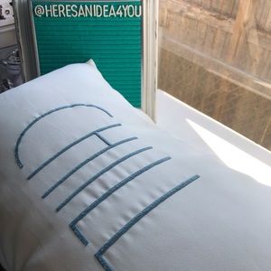 CHILL robin egg blue wording, Adirondack chair print reverse on creamy white